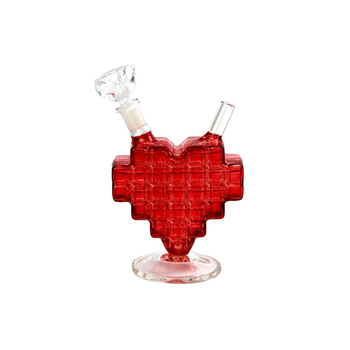 Бонг Pixel Heart Bubbler - Бонги - Бонги стеклянные - Портативные бонги - Магазин бонгов бонгшоп.рф