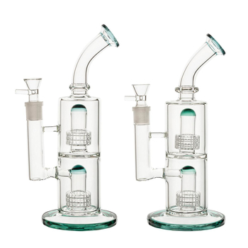 Бонг Bubbler green & blue - Бонги - Бонги стеклянные - Бонги средние (20-50 см) - Магазин бонгов бонгшоп.рф